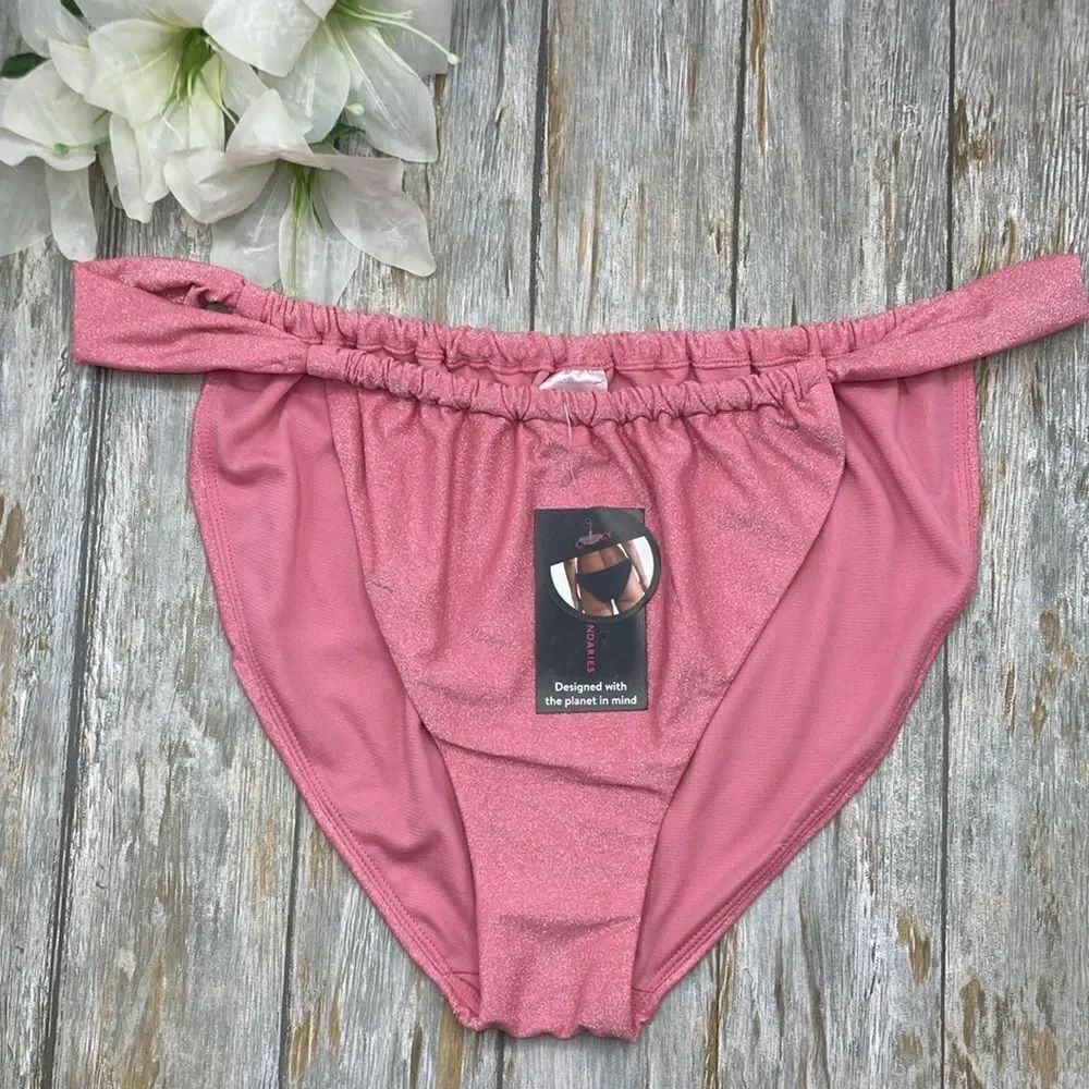 Tab Tunnel Lurex Bikini Swim Bottoms Size XXL
